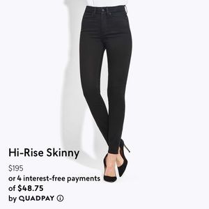 AYR Hi-rise skinny in Jet Black - 32” Inseam